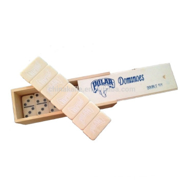 Customized Wooden Box logo Domino set